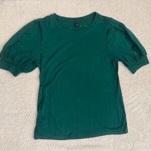 Ann Taylor Crew Neck Puff Sleeve Top NWOT